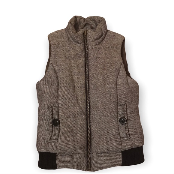 TALULA Aritzia Brown Gold Italian WOOL Quilted PUFFER VEST! 🍂 - Picture 7 of 13